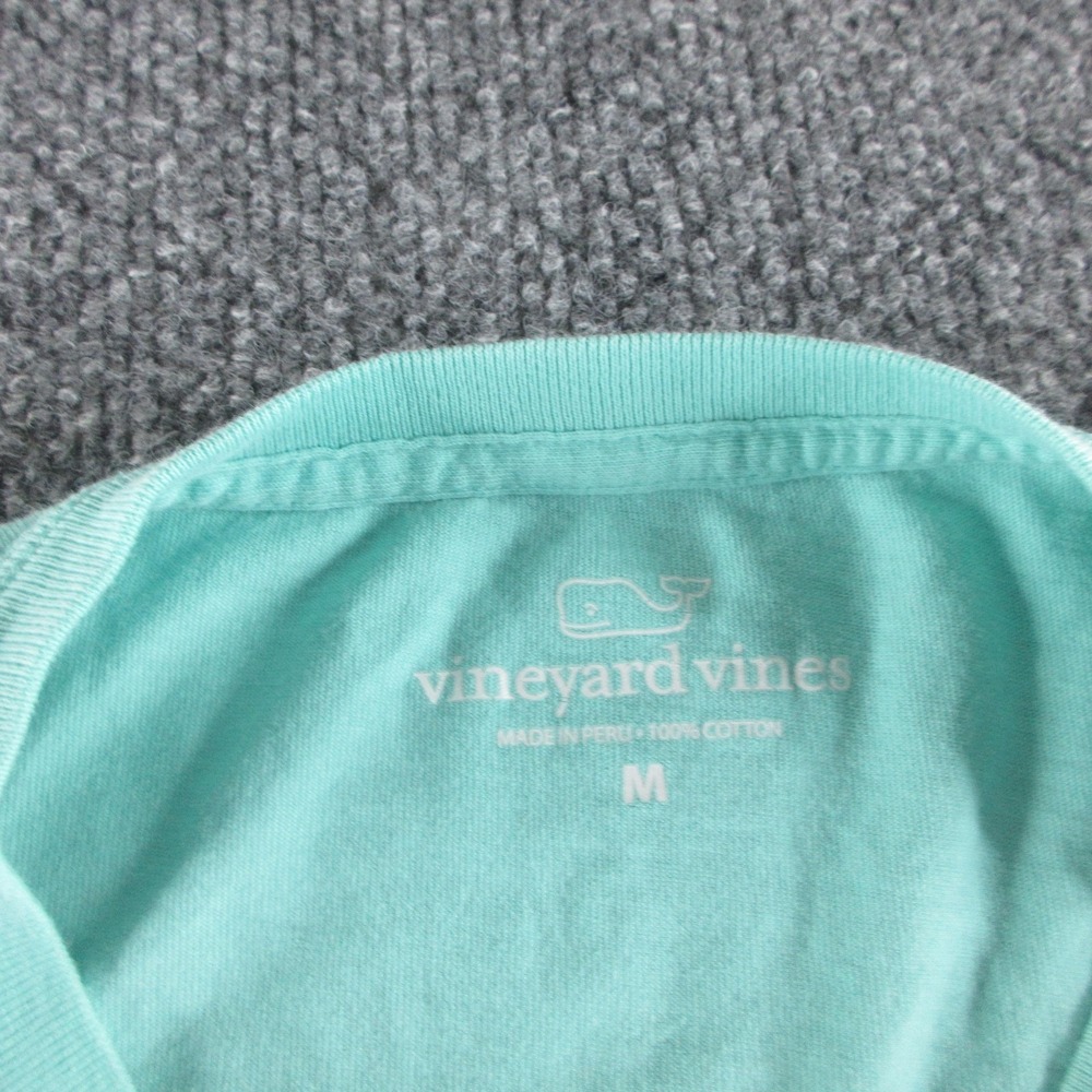 Vineyard Vines Shirt Mens M Green Long Sleeve Whale Pocket Graphic Tee Logo - Picture 6 of 9